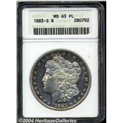 1883-S S$1 MS63 Prooflike ANACS. Sharply