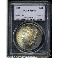 1884 S$1 MS65 PCGS. The obverse is colorfully