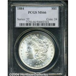 1884 S$1 MS66 PCGS. Nearly untoned, bright,