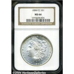 1884-CC S$1 MS66 NGC. Well struck with a deep