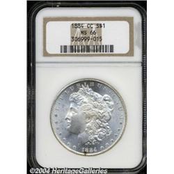 1884-CC S$1 MS66 NGC. Ultra frosty with an