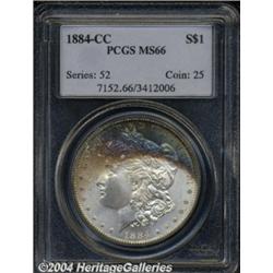 1884-CC S$1 MS66 PCGS. Thick mint frost covers