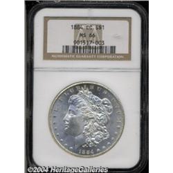 1884-CC S$1 MS66 NGC. A bold striking with