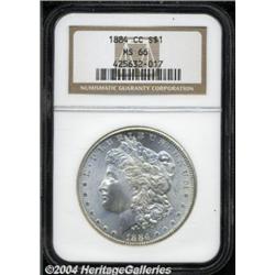 1884-CC S$1 MS66 NGC. A common date CC dollar