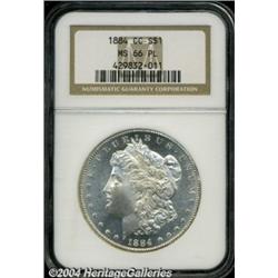 1884-CC S$1 MS66 Prooflike NGC. A frosty and