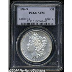 1884-S S$1 AU55 PCGS. Either softly struck or