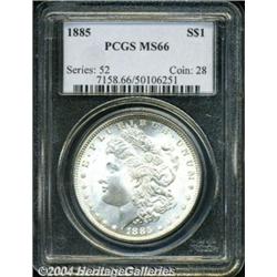 1885 S$1 MS66 PCGS. Sharply defined, the cheek