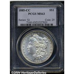 1885-CC S$1 MS63 PCGS. Bright, shimmering