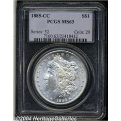 1885-CC S$1 MS63 PCGS. Well struck and fully