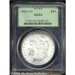 1885-CC S$1 MS64 PCGS. Sharply struck and
