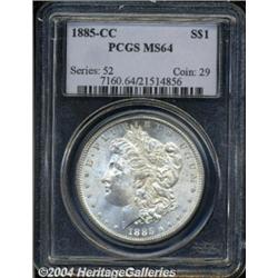 1885-CC S$1 MS64 PCGS. Bright and lustrous