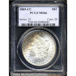 1885-CC S$1 MS66 PCGS. Untoned save for a