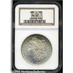 1885-O S$1 MS67 NGC. Superbly struck with a
