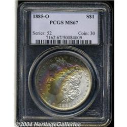 1885-O S$1 MS67 PCGS. About half of the