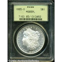 1885-O S$1 MS65 Prooflike PCGS. A flashy,