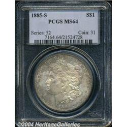 1885-S S$1 MS64 PCGS. Swirls of lovely