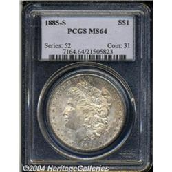 1885-S S$1 MS64 PCGS. Fully struck with