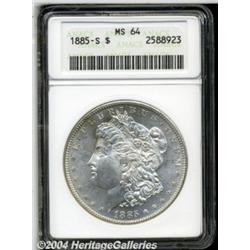 1885-S S$1 MS64 ANACS. Well struck and highly