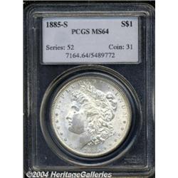 1885-S S$1 MS64 PCGS. Sharply struck and