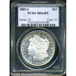 1885-S S$1 MS64 Prooflike PCGS. Extremely