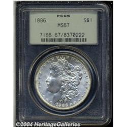 1886 S$1 MS67 PCGS. Fully lustrous,