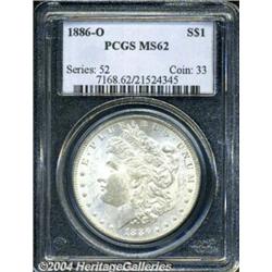 1886-O S$1 MS62 PCGS. Untoned surfaces are