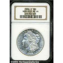 1886-S S$1 MS64 NGC. Ex: Redfield. This