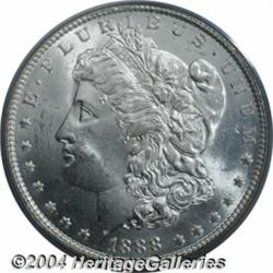 1888-O S$1 MS66 PCGS. A radiant, clean-cheeked