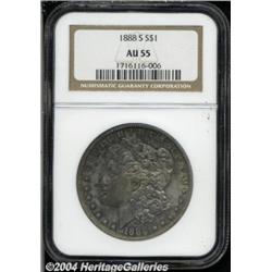 1888-S S$1 AU55 NGC. A minimally circulated
