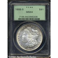 1888-S S$1 MS64 PCGS. Well struck with