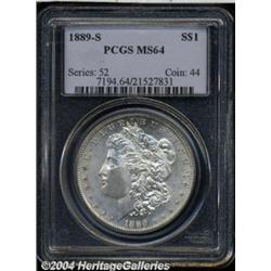 1889-S S$1 MS64 PCGS. Essentially untoned with