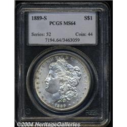 1889-S S$1 MS64 PCGS. A near-Gem, intensely