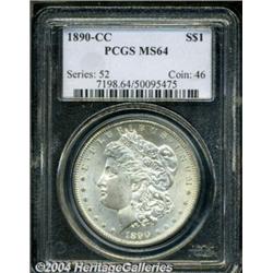 1890-CC S$1 MS64 PCGS. A sharply defined,