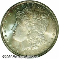 1890-O S$1 MS66 S NGC. Orange and sea-green