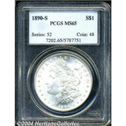 1890-S S$1 MS65 PCGS. Swirling luster radiates