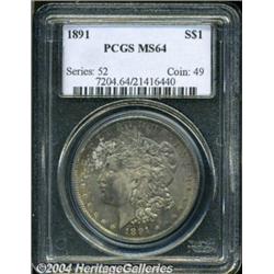 1891 S$1 MS64 PCGS. Well struck with a deep