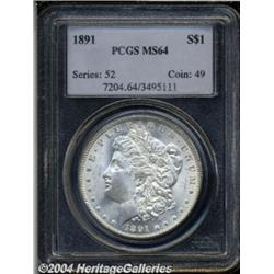 1891 S$1 MS64 PCGS. VAM-2. Most noticeably