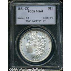 1891-CC S$1 MS64 PCGS. Very lightly toned