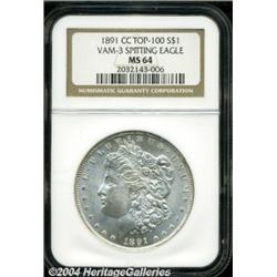 1891-CC S$1 MS64 NGC. VAM-3. A Top 100