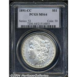 1891-CC S$1 MS64 PCGS. Frosty throughout and a
