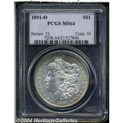 1891-O S$1 MS64 PCGS. Russet toning at the