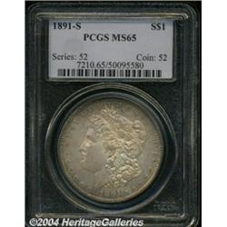 1891-S S$1 MS65 PCGS. Beautiful lilac and