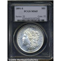 1891-S S$1 MS65 PCGS. A satiny, well struck,
