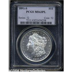 1891-S S$1 MS63 Prooflike PCGS. Slightly