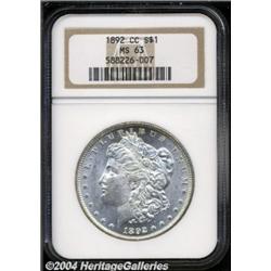 1892-CC S$1 MS63 NGC. Well struck and