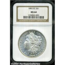 1892-CC S$1 MS64 NGC. This CC-mint offering is