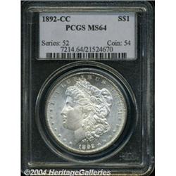 1892-CC S$1 MS64 PCGS. Boldly struck, save for