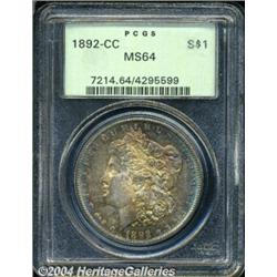 1892-CC S$1 MS64 PCGS. Boldly struck, with a
