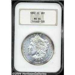 1892-CC S$1 MS64 NGC. The satiny, essentially