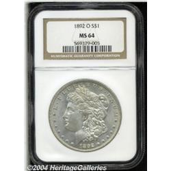 1892-O S$1 MS64 NGC. Boldly struck, with